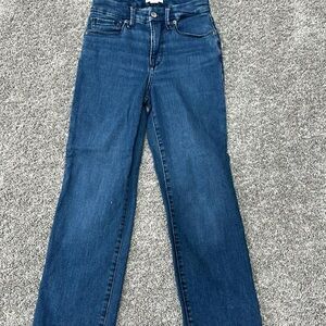Good American Petite Blue Straight Leg Jeans